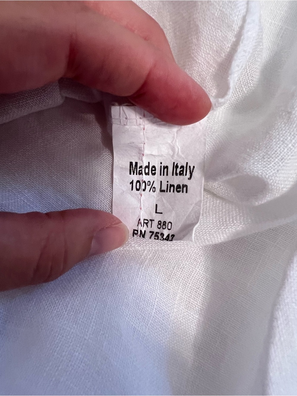 Terzo Millennio White 100% Linen Short-Sleeve Top with Button Detail size Large - Picture 5 of 9